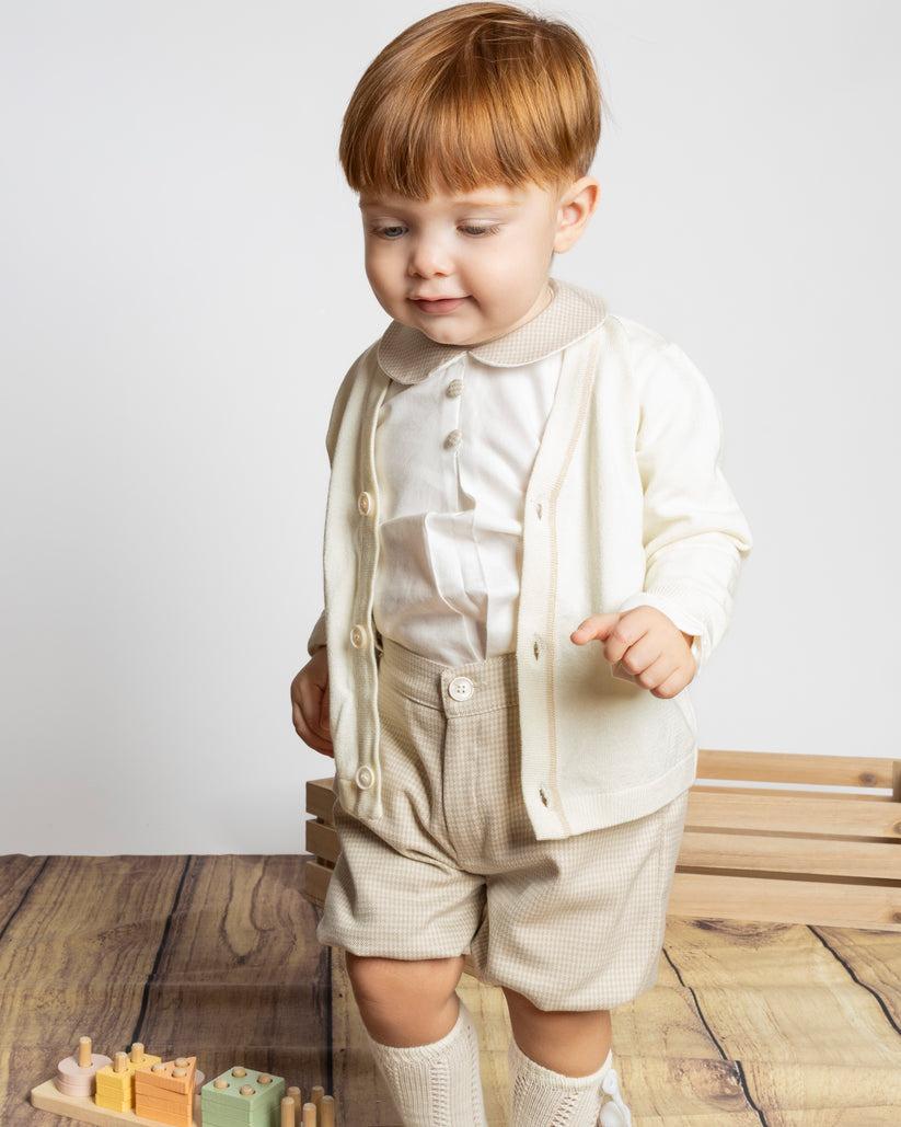 cardigan con profili MF4443I PANNA/BEIGE MANUELL&FRANK 