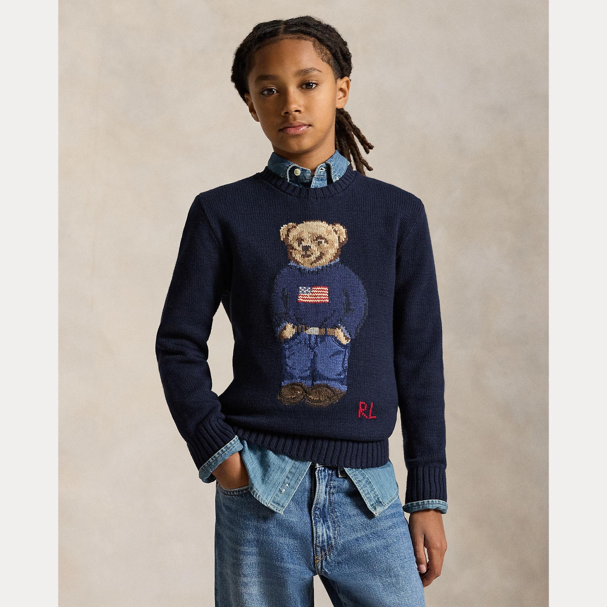 maglione in cotone polo bear 323-668286 002 RALPH LAUREN POLO 