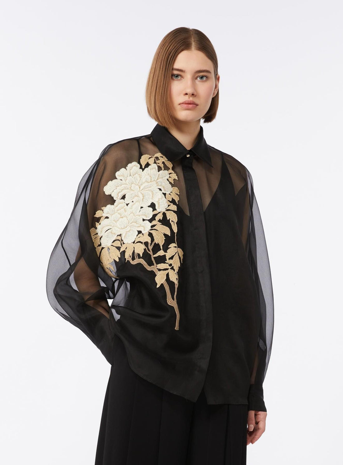 camicia sartoriale con ricamo MSELIBBRA 002 MAXMARA STUDIO ELEGANTE 