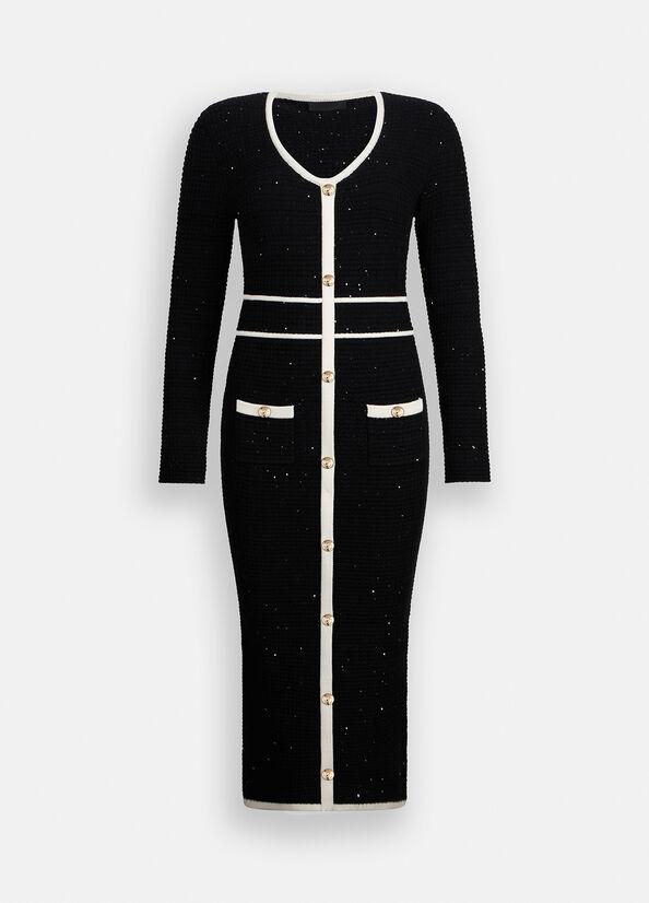 abito in lurex CF5132MS18F 03862 LIU JO BLACK 