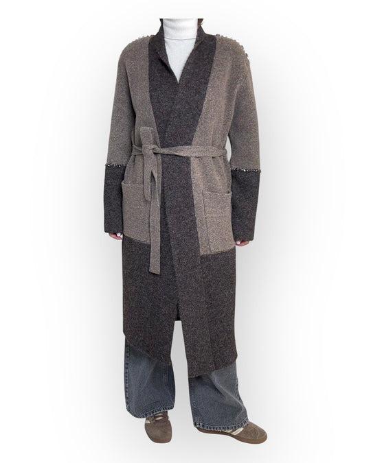 cappotto con cinta 55002F MORO VICOLO 