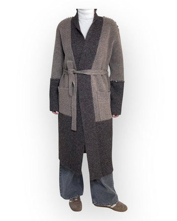 cappotto con cinta 55002F MORO VICOLO 
