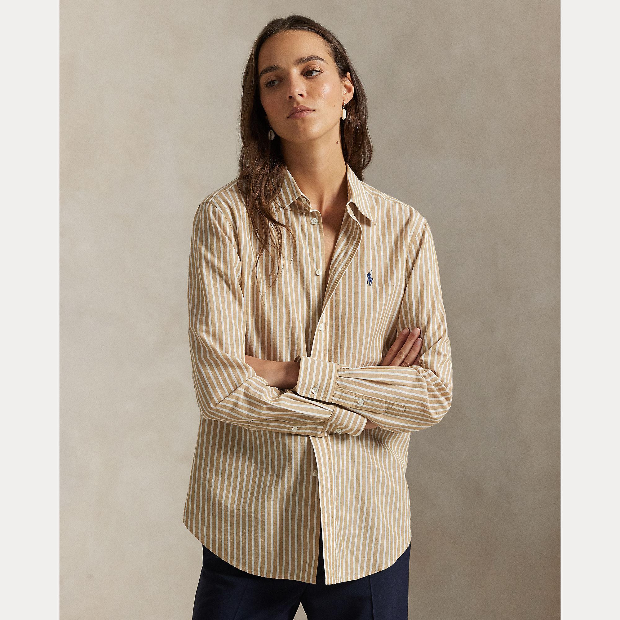 camicia in cotone e lino a righe 211-971514 501 RALPH LAUREN POLO 