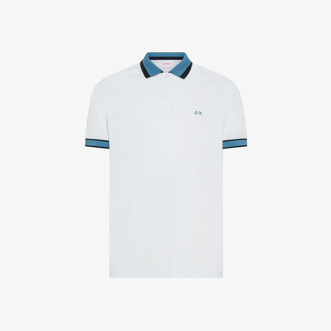 Polo multistripes collo multicolor A36117 BIANCO SUN68 