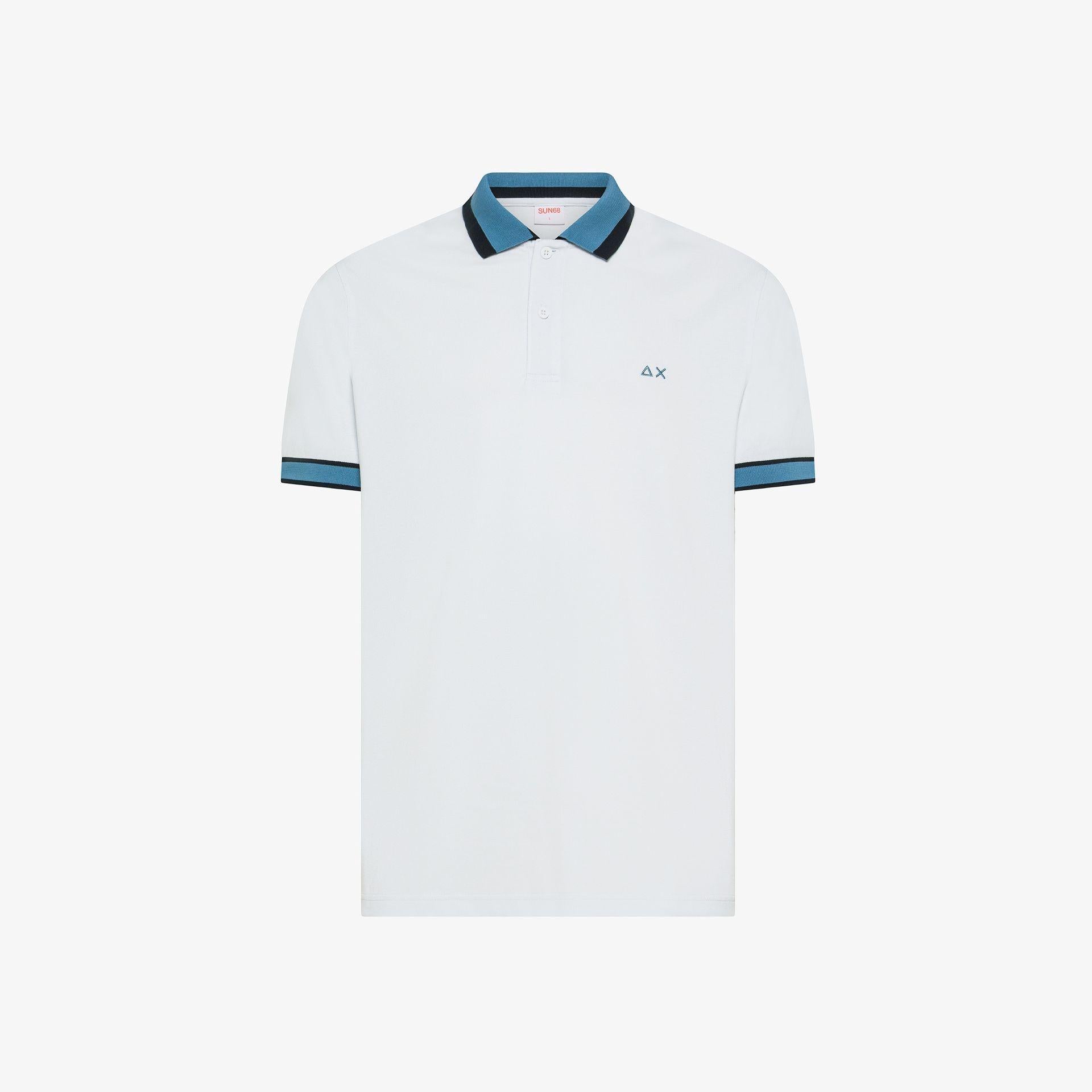 Polo multistripes collo multicolor A36117 BIANCO SUN68 