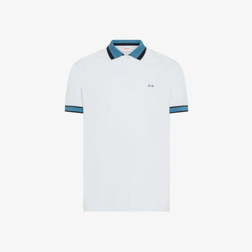 Polo multistripes collo multicolor A36117 BIANCO SUN68 