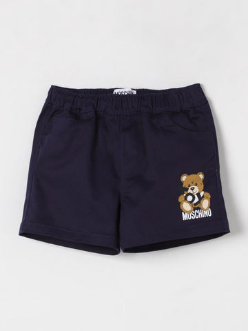 shorts con ricamo orsetto MUQ018LPA01 40016 MOSCHINO KIDS 