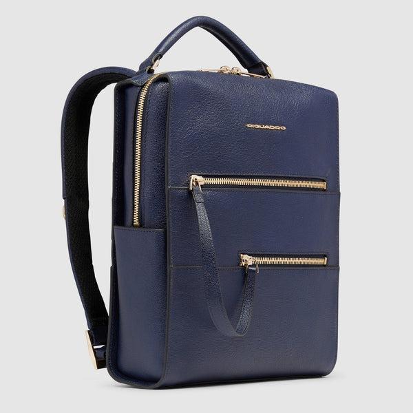 Zaino in pelle con doppia zip CA6771W140 BLU PIQUADRO 