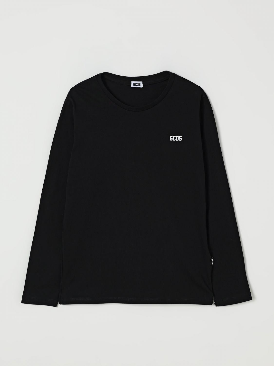 t-shirt maniche lunghe con logo B2JU2217BA3 99 BLACK GCDS 