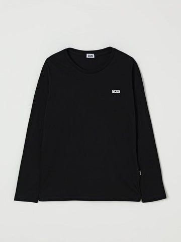 t-shirt maniche lunghe con logo B2JU2217BA3 99 BLACK GCDS 