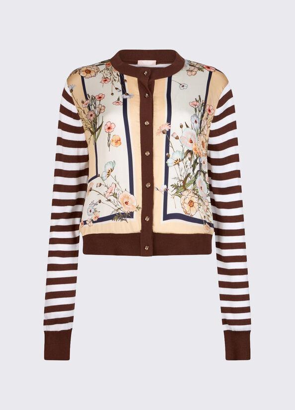 cardigan con inserto WA6384MS49I P9245 LIU JO WHITE 
