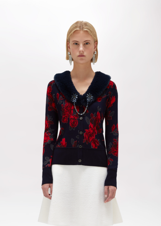 cardigan a rose tweed RF5190MA98O P9089 Blugirl 