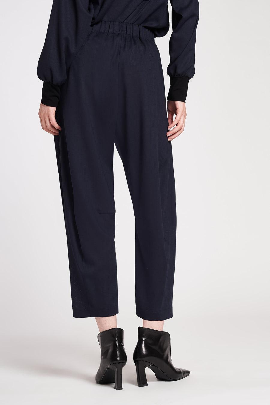 pantalone ampio in garza di lana PISO09 12 CARLAG 
