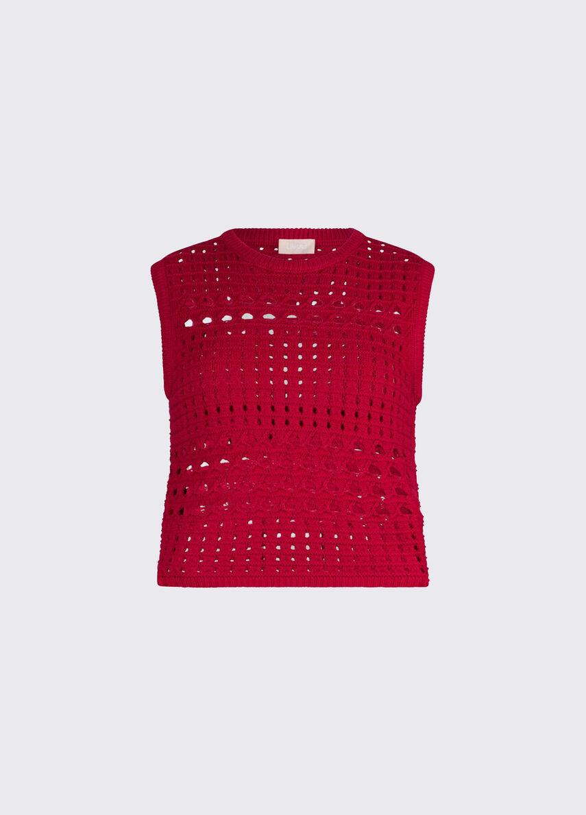 top in crochet WA6326MA79R 91955 LIU JO WHITE 