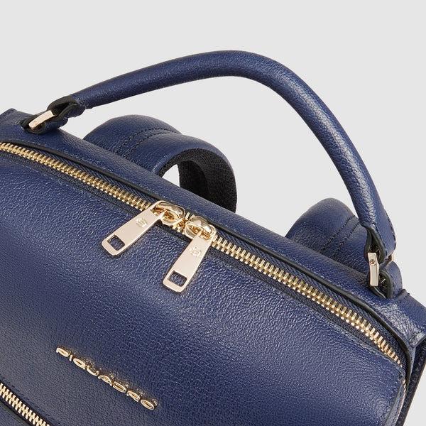 Zaino in pelle con doppia zip CA6771W140 BLU PIQUADRO 