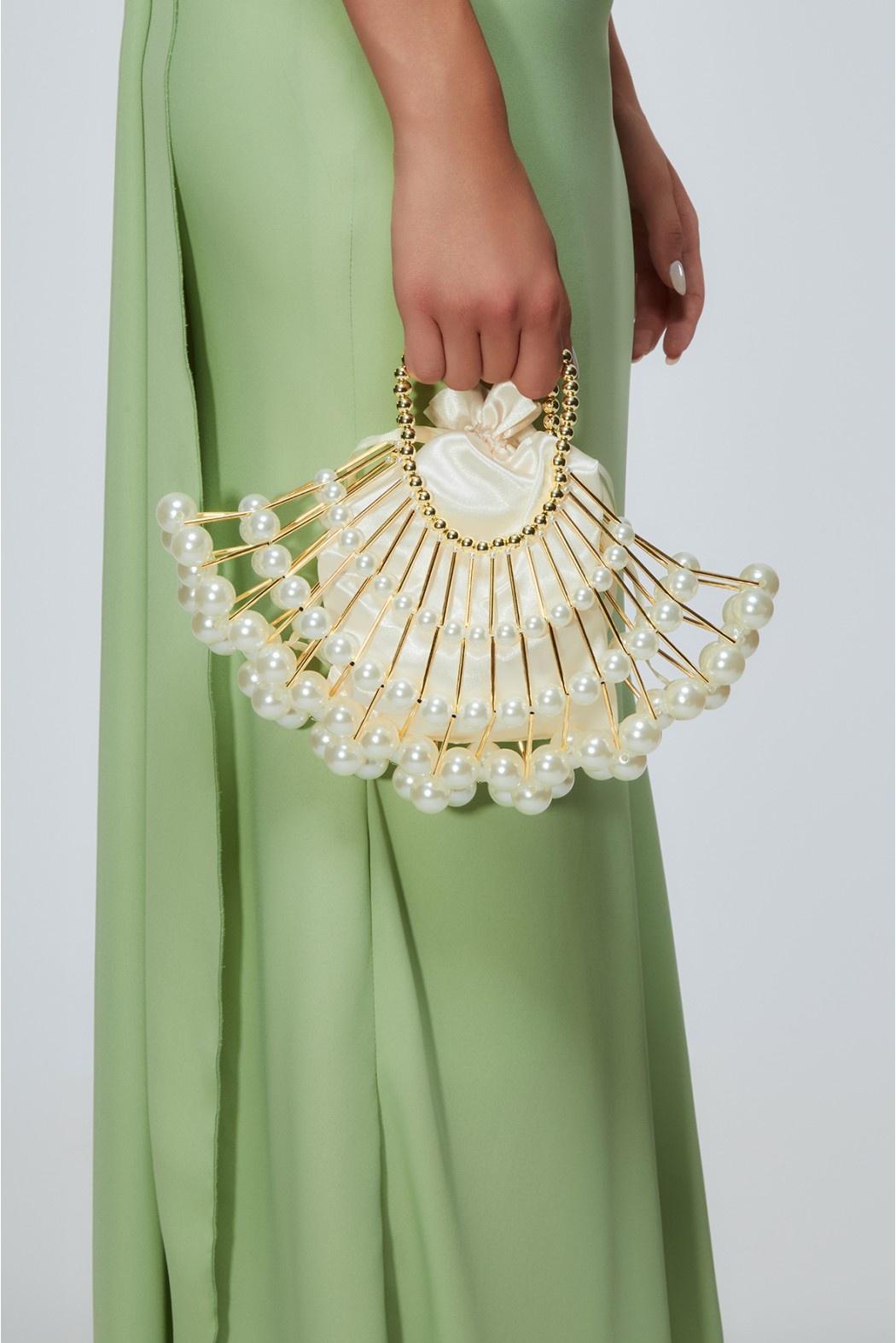 borsa con perle BIBBONA 710S6 PERLA-ORO ODI' ODI' 