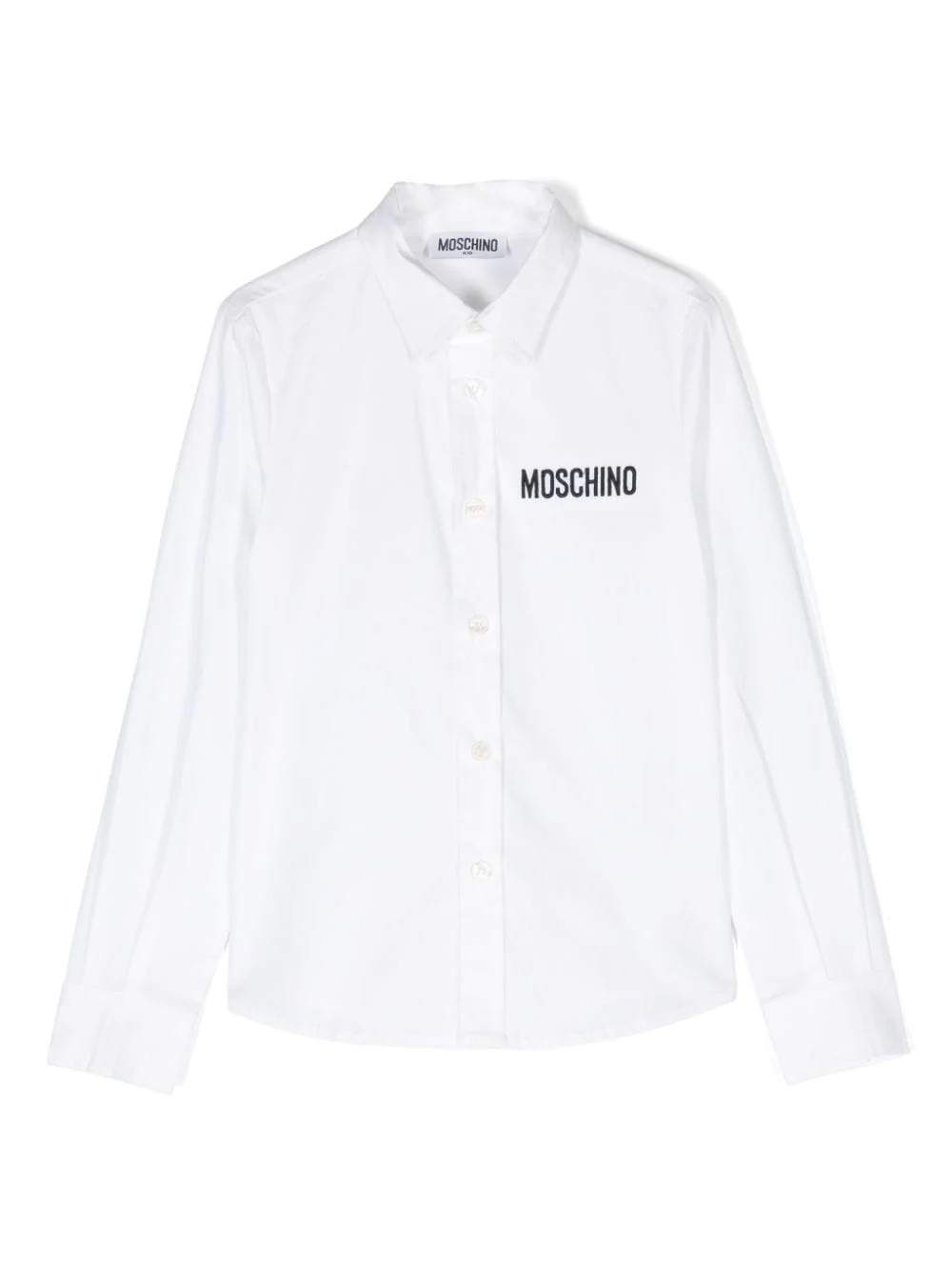 camicia con logo ricamato HNC00ULMA01 10101 MOSCHINO KIDS 