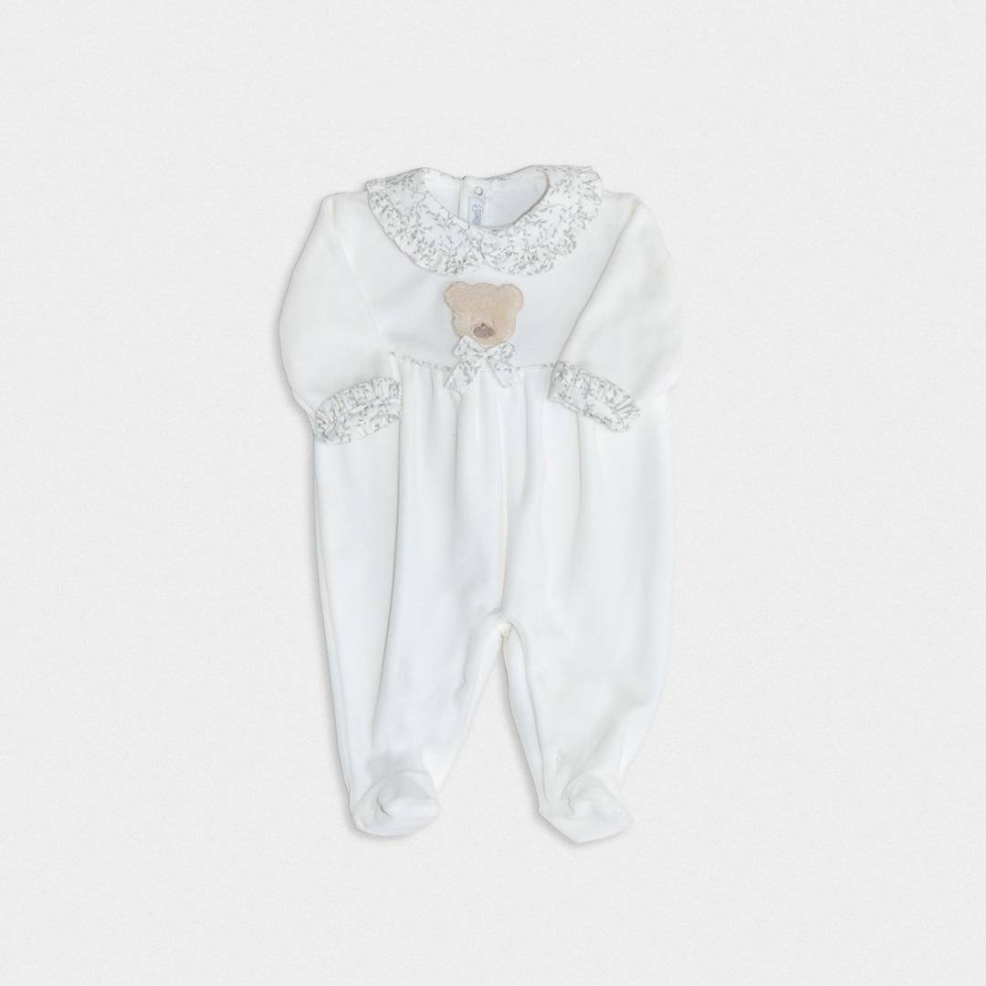 tutina bianca in ciniglia LTB1102 UNI LA SARTORIA DEI PICCOLI 