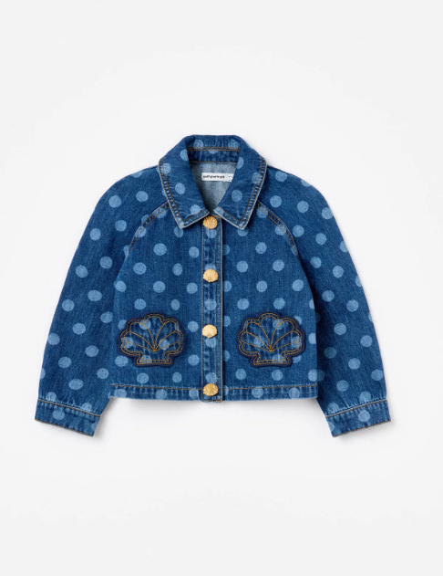 giacca in denim con bottoni conchiglia 703J-BL POLKA DOT SELF-PORTRAIT 