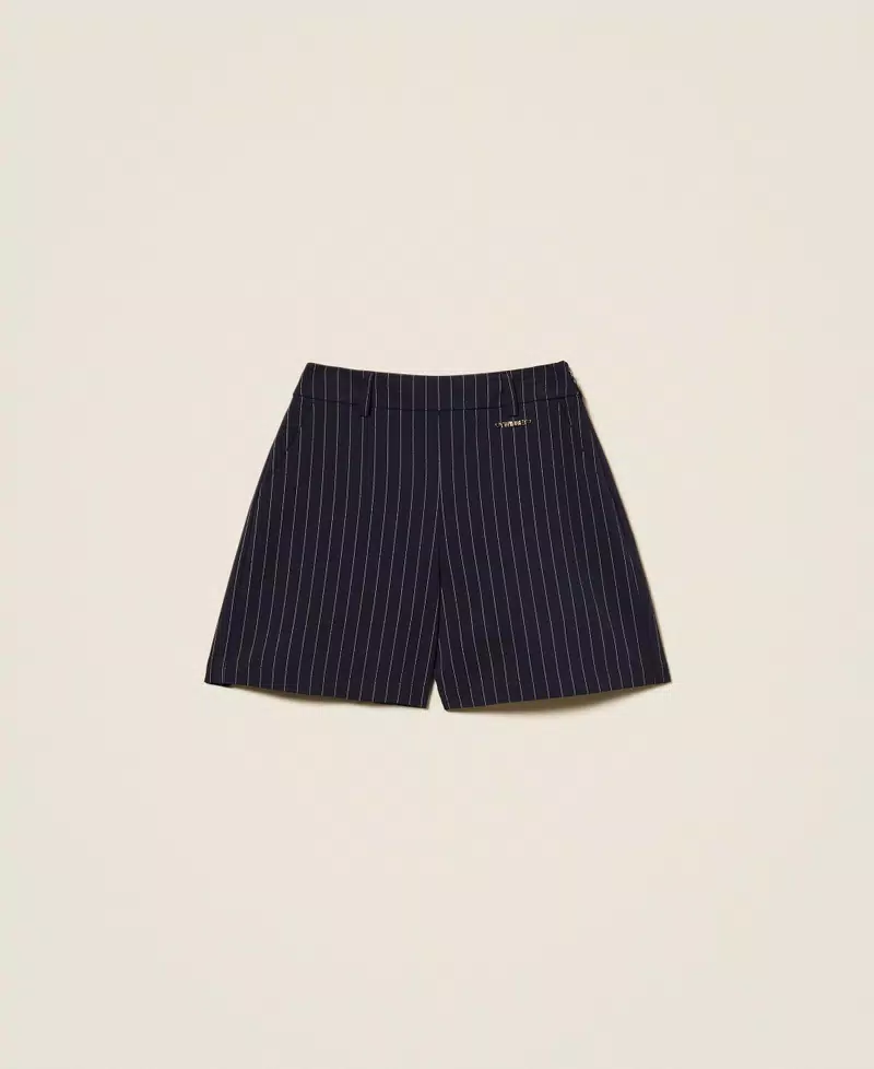 shorts gessato con logo 252GJ2041 12713 TWINSET GIRL 