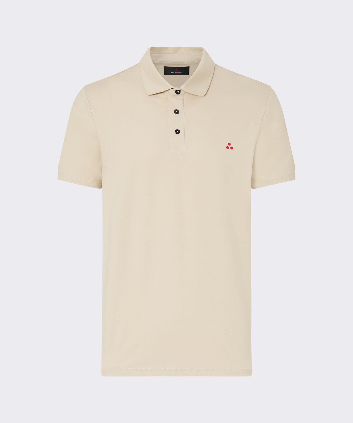 polo in cotone stretch con logo MEZZOLA 02 471 PeUTEREY 