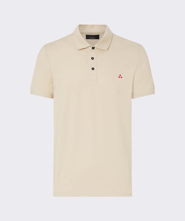 polo in cotone stretch con logo MEZZOLA 02 471 PeUTEREY 