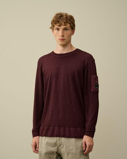 maglia in lana merino con logo 17CMKN091A 003247F 790 CP COMPANY 