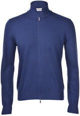 GRAN SASSO cardigan full zip in cotone Blu