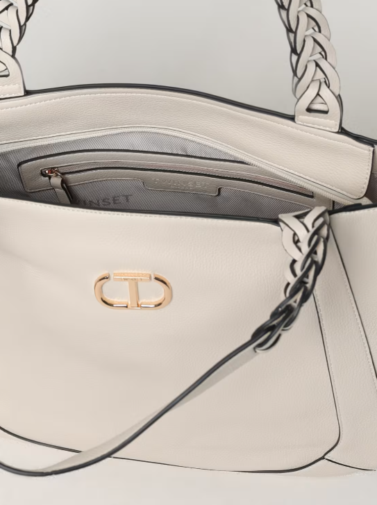 borsa con logo oro oval 251TB7320 00059 TWINSET 