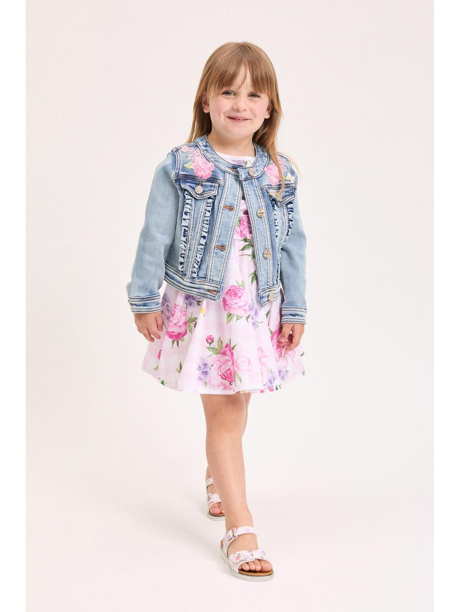 giacca in denim floreale 19G102 7015 055B MONNALISA 