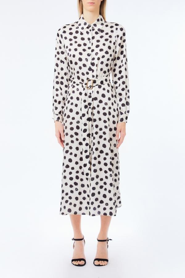abito lungo a pois con cinta UF5249T045A M9168 LIU JO DENIM 