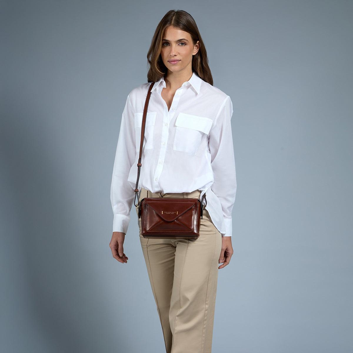 borsa a tracolla frida 04290401 14 MARRONE/ORO THE BRIDGE 