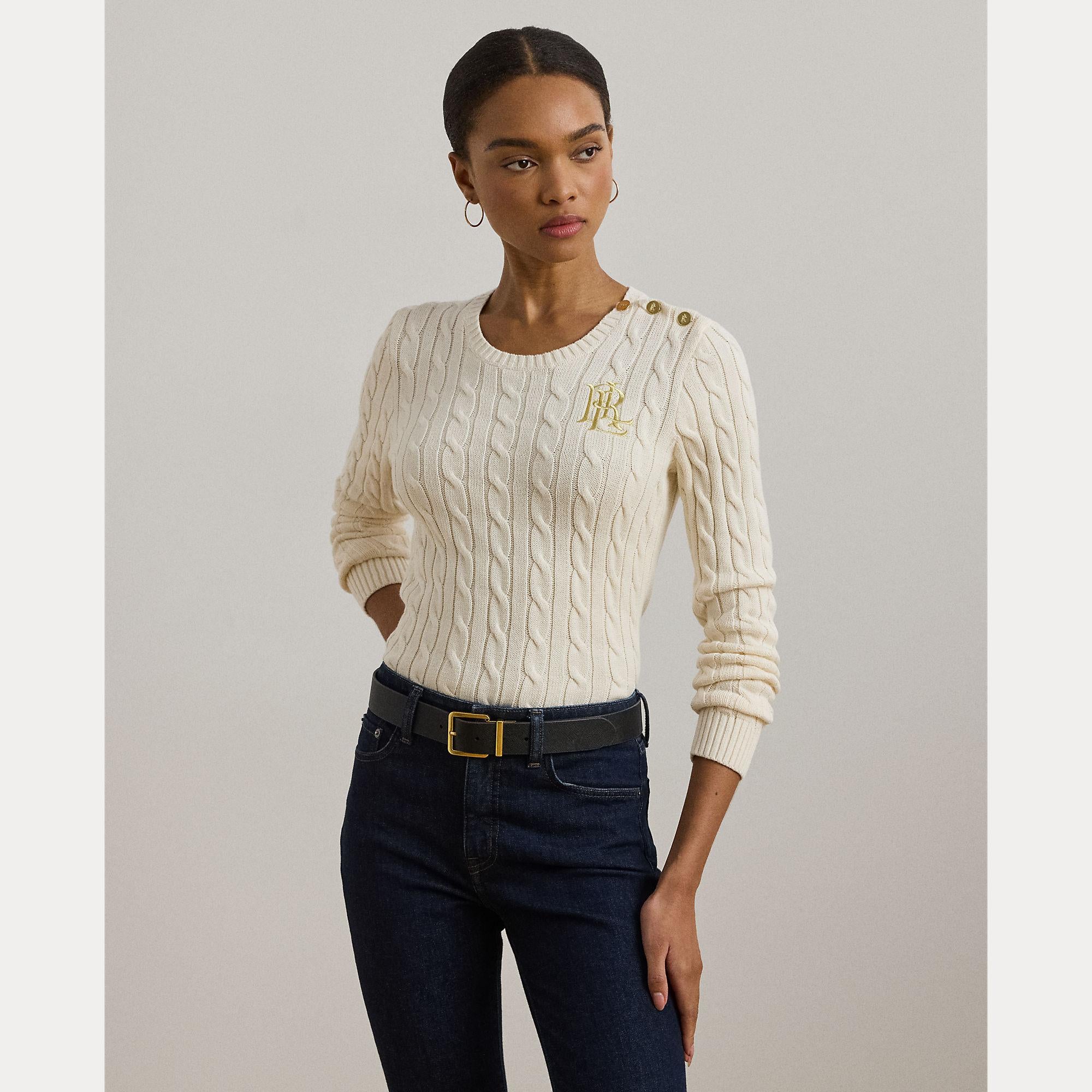 maglione a trecce con bottoni 200-932223 002 LAUREN RALPH LAUREN 