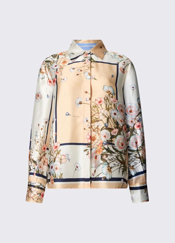 camicia in twill stampato WA6357T2555 P9547 LIU JO WHITE 