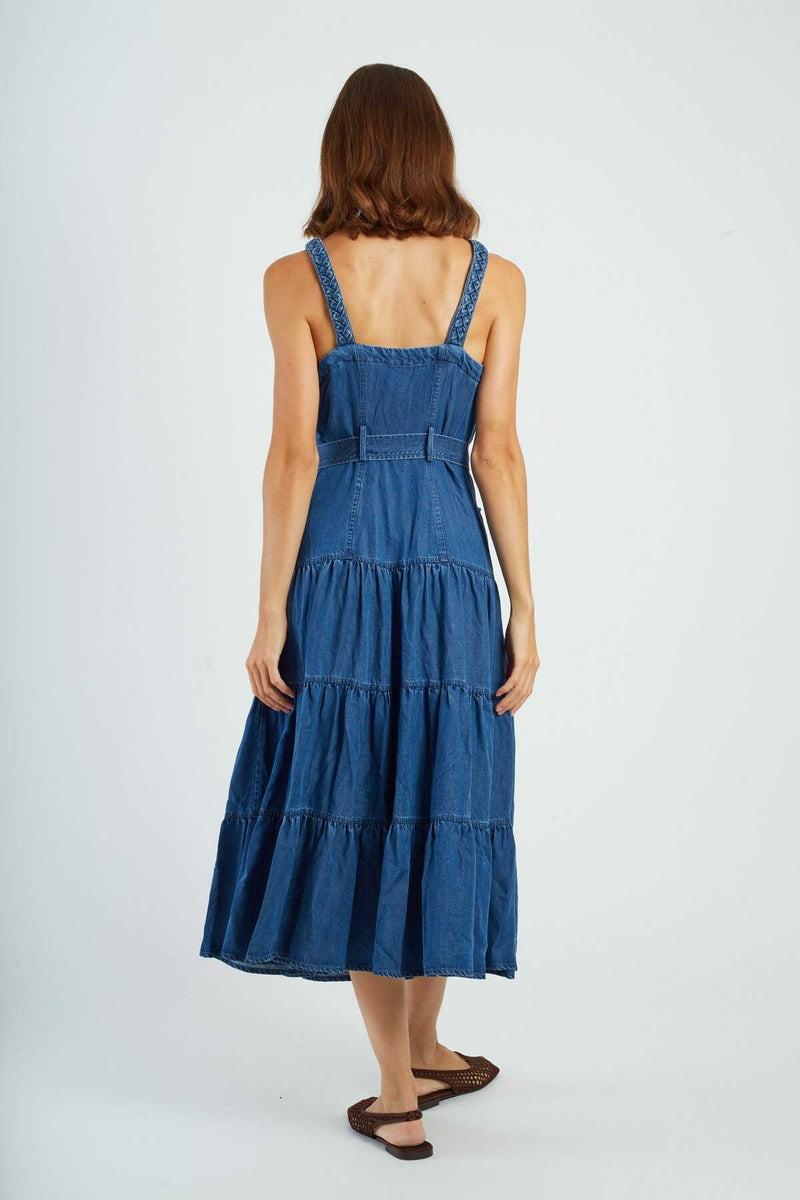 abito midi in denim P615032 GILLY DENIM BLE DERHY 