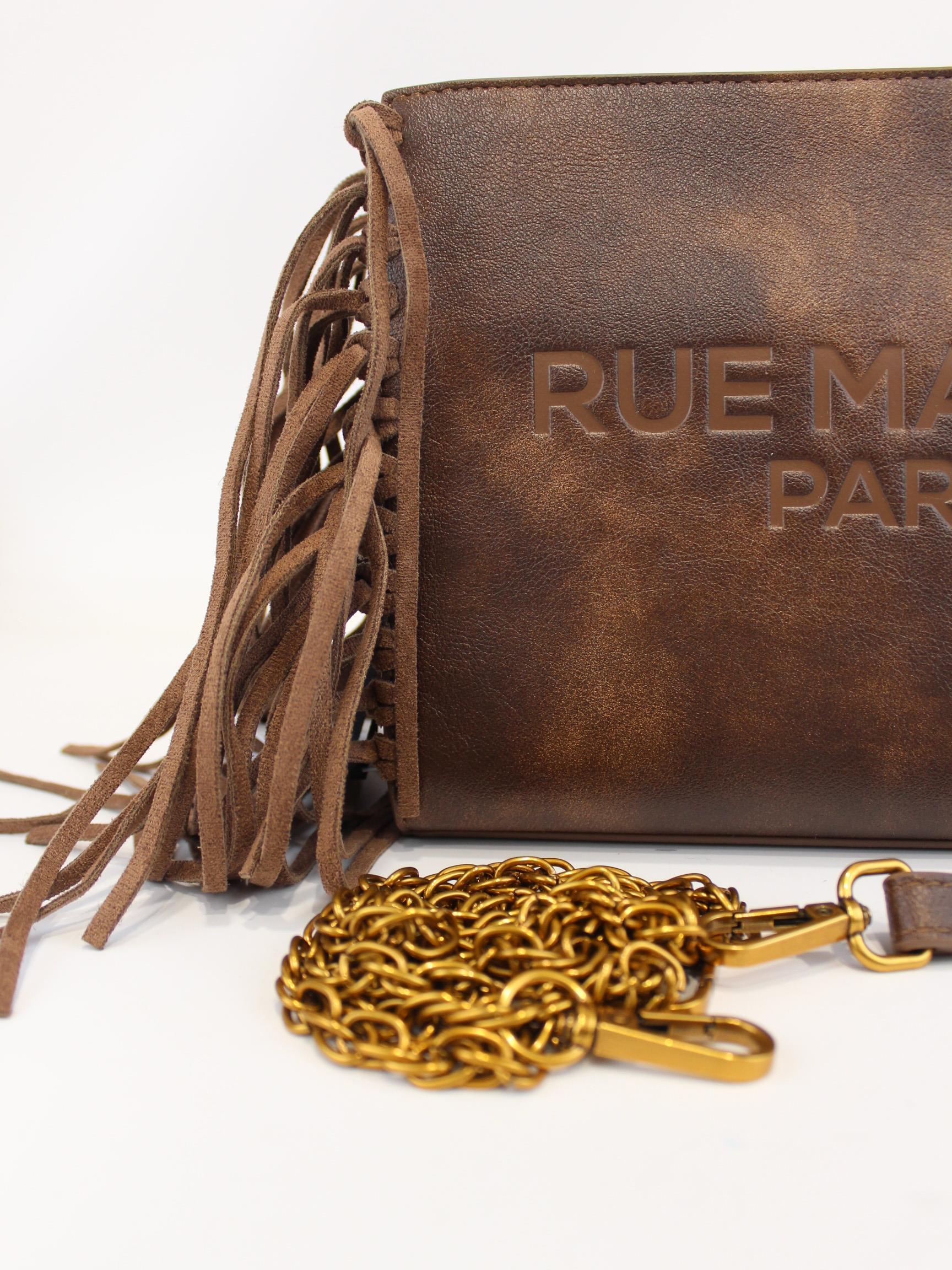texas clutch con frange 1479 VINTAGE BROWN RUE MADAM PARIS 