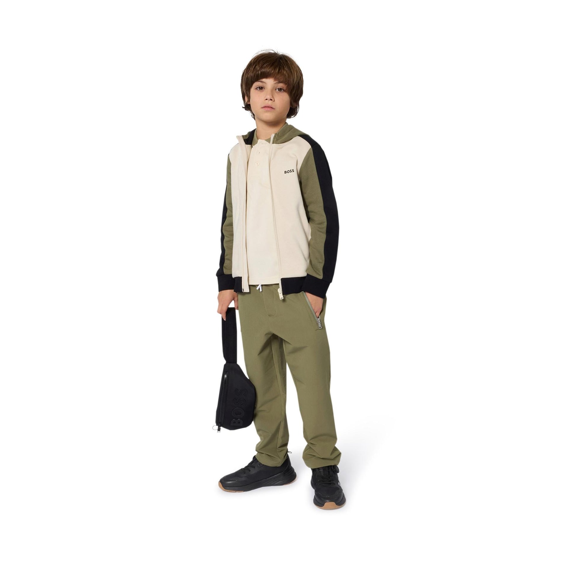 felpa con cappuccio e full zip J52322 21C BOSS 
