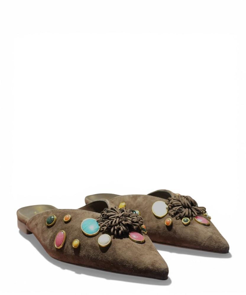 Sabot in suede con pietre applicate 261TGT060 12110 TWINSET 