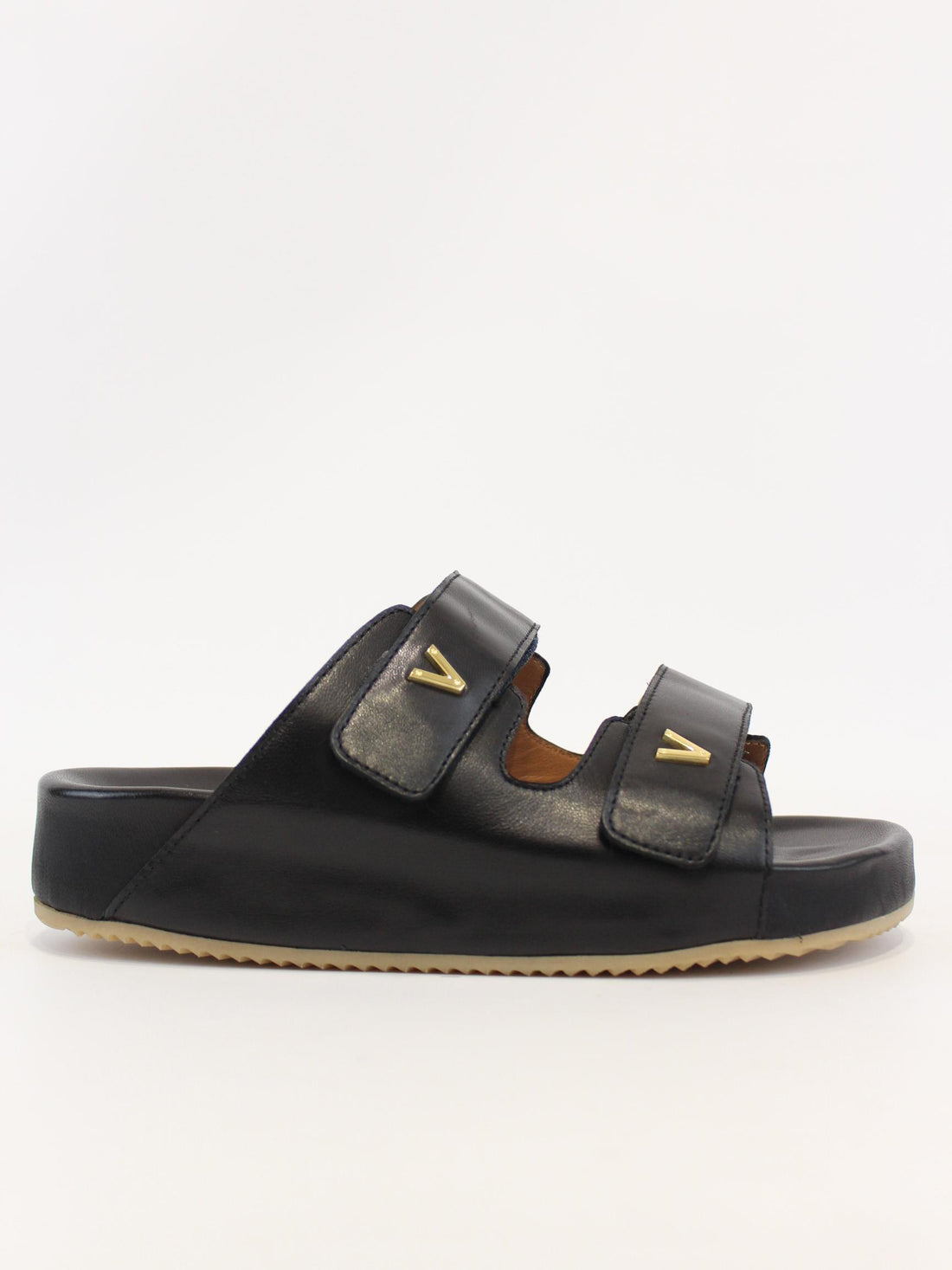 sandalo basso in pelle 4356 NERO VIA ROMA 15 