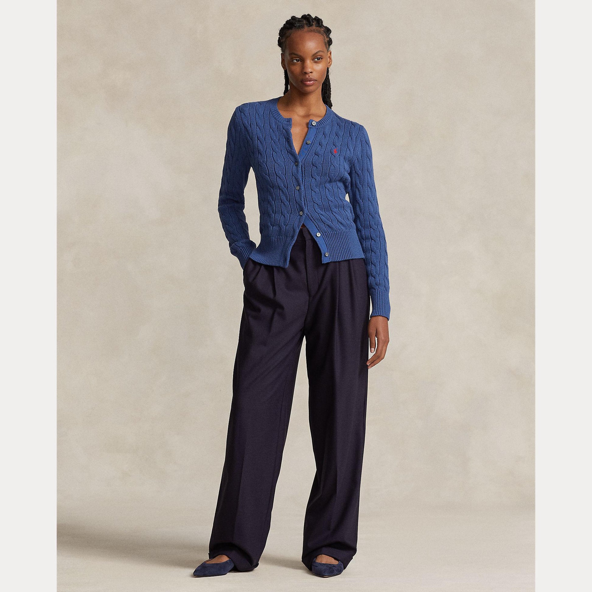 cardigan lavorato a trecce 211-891643 009 RALPH LAUREN POLO 