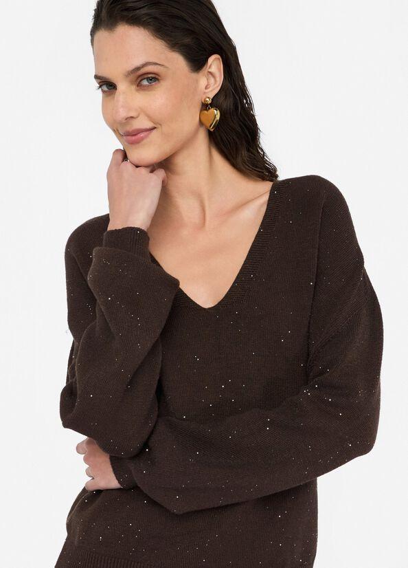 maglia con micro pailettes MF5233MA27R A4367 LIU JO WHITE 