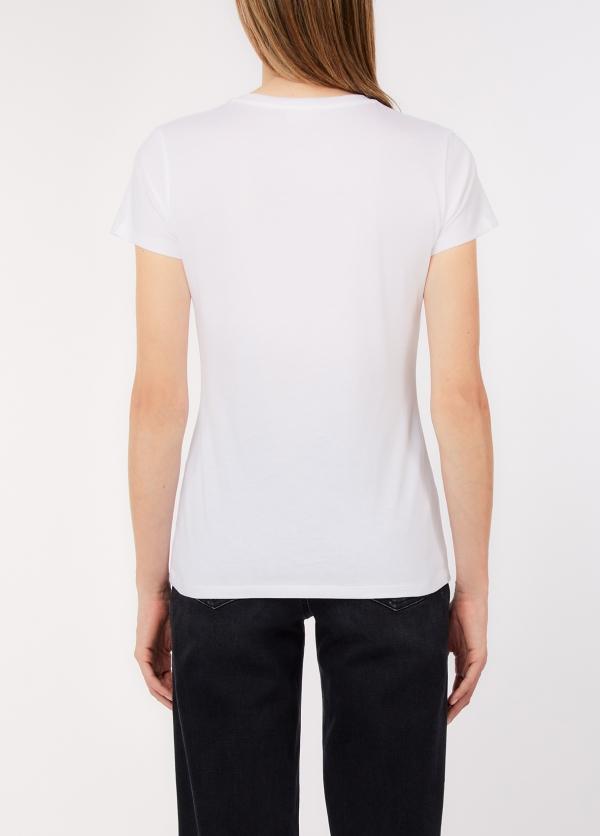 t-shirt con stampa strass WA6493JS923 P9604 LIU JO WHITE 