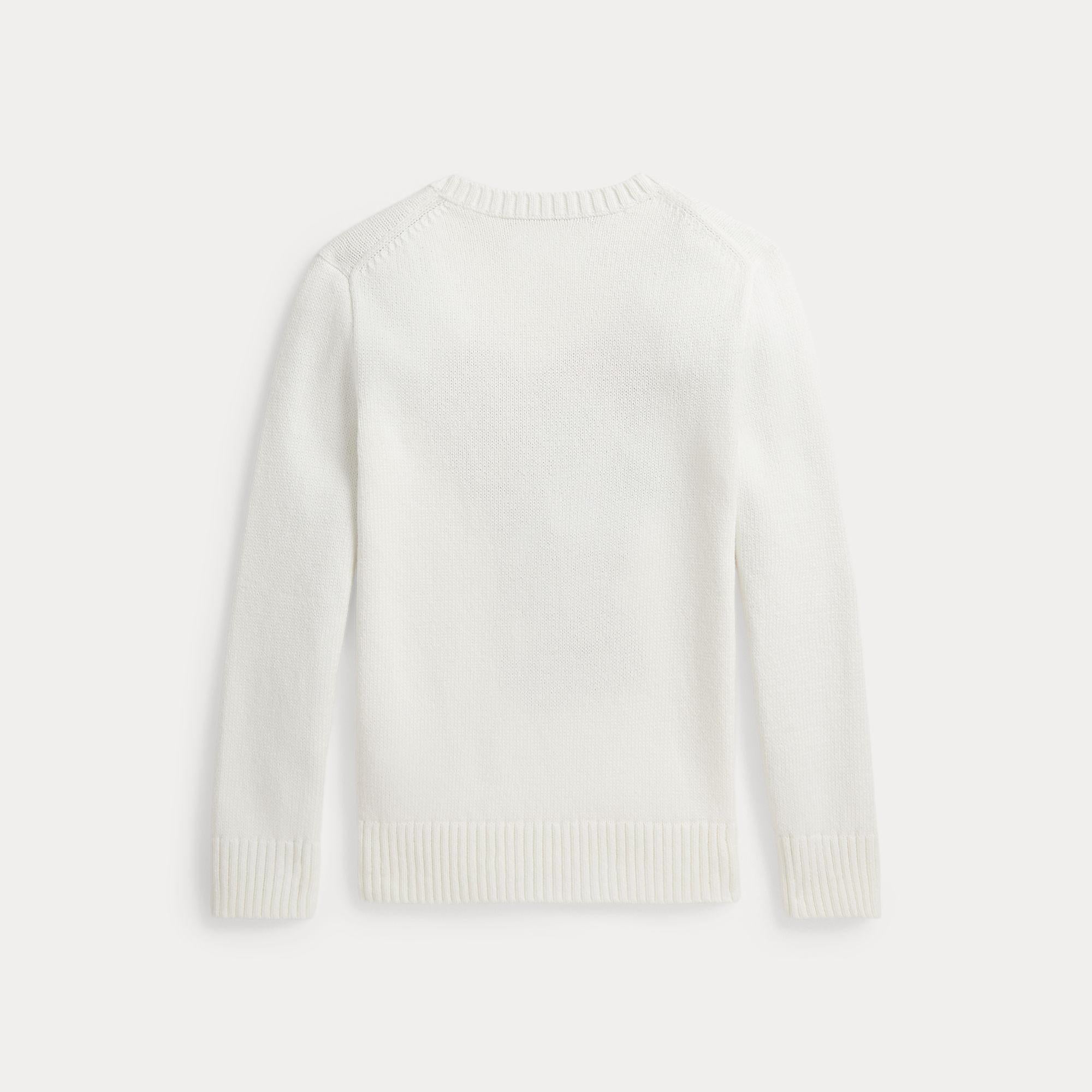 Maglione con orsetto 323A12203001 WHITE RALPH LAUREN POLO 