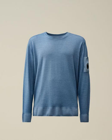 maglia in lana merino con logo 17CMKN091A 003247F 851 CP COMPANY 