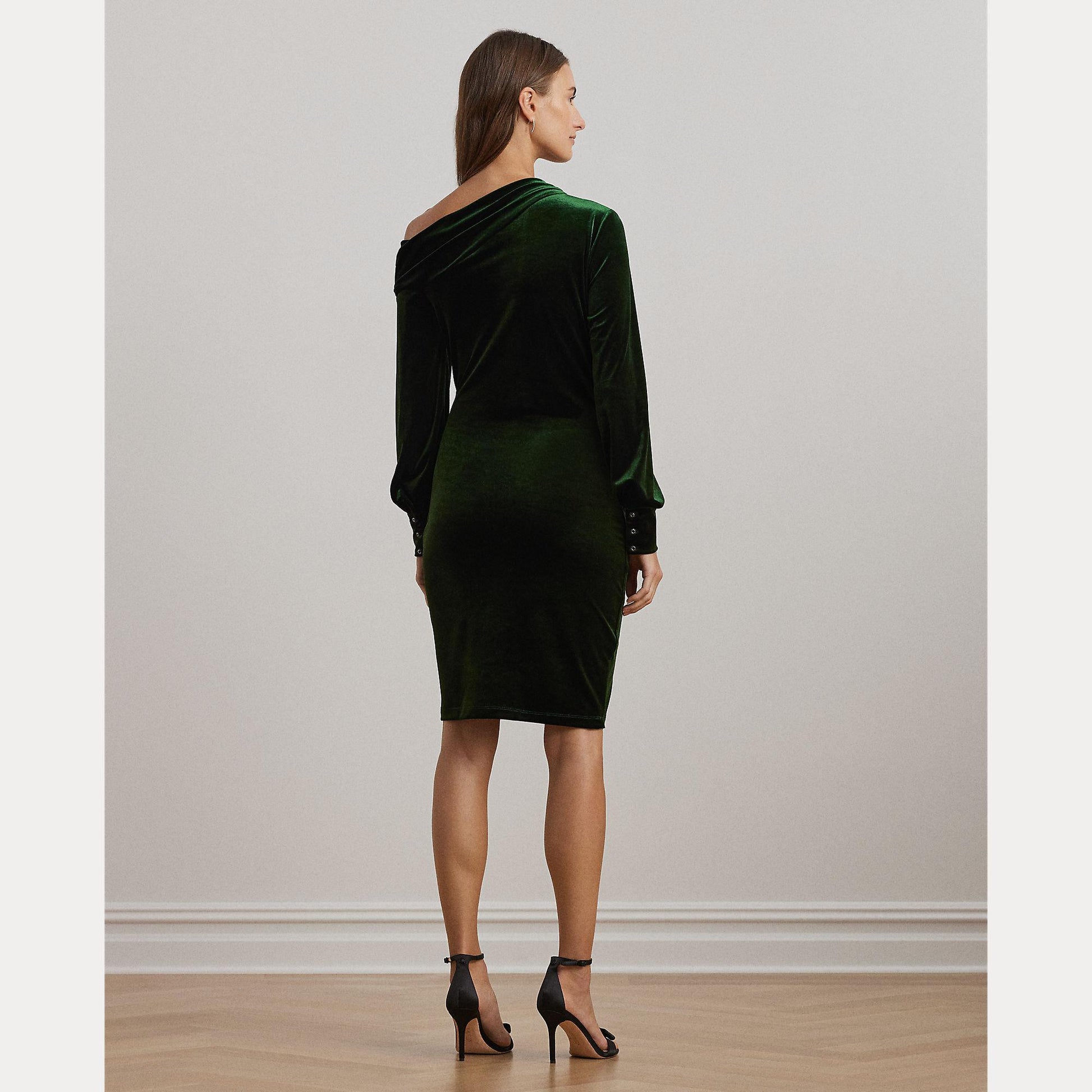 abito in velluto monospalla 250-951820 002 LAUREN RALPH LAUREN 