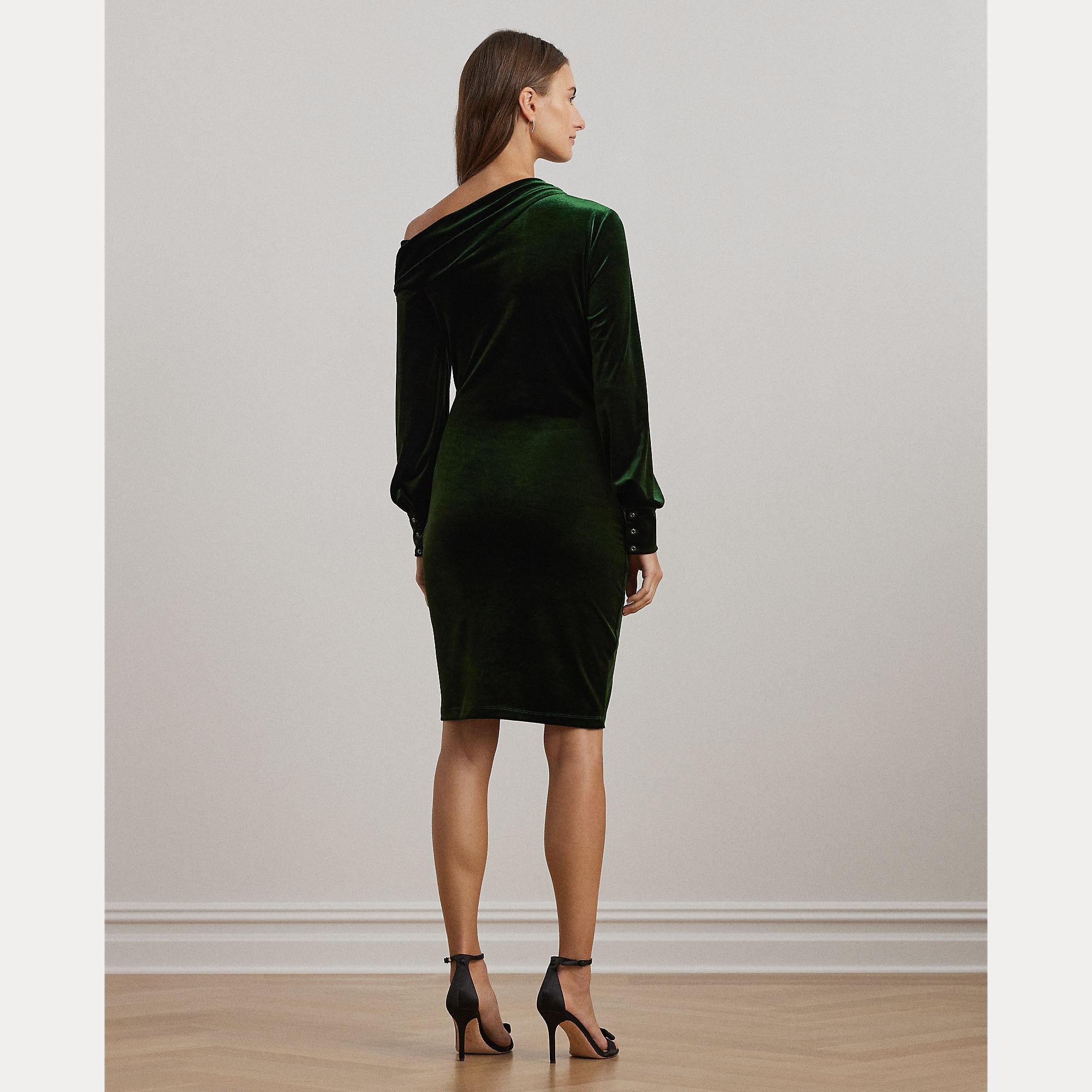 abito in velluto monospalla 250-951820 002 LAUREN RALPH LAUREN 