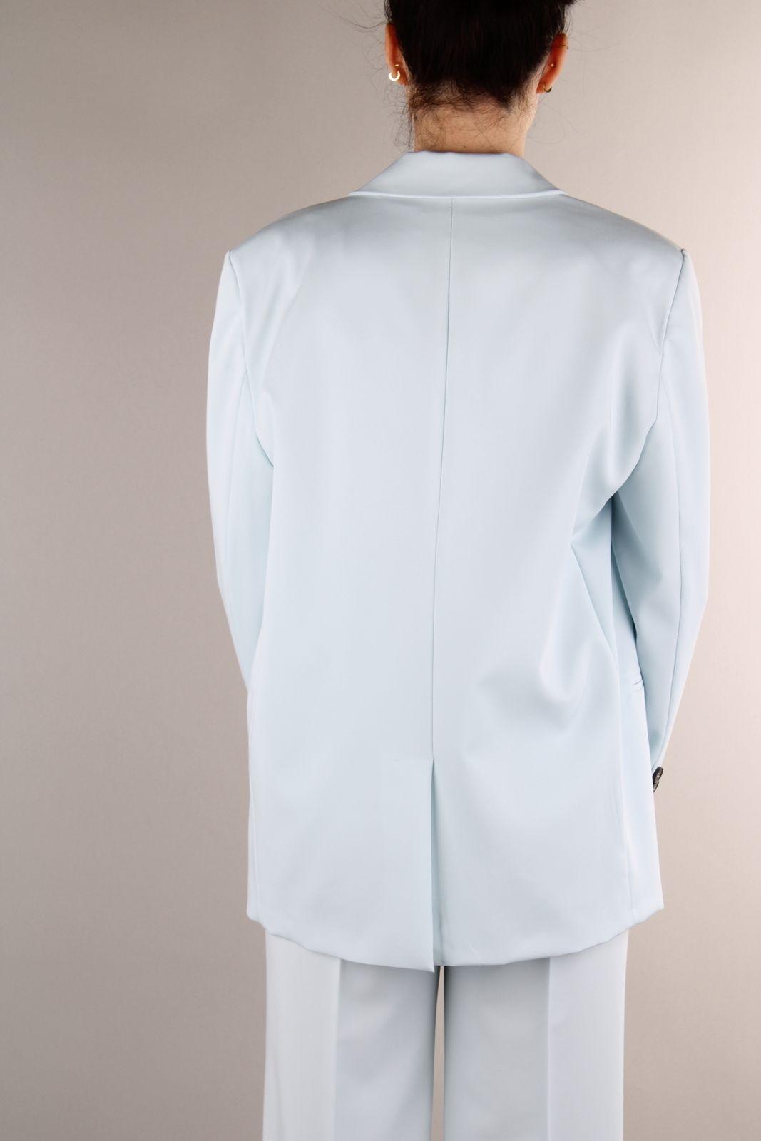 blazer oversize con rosa TD0258 AZZURRO VICOLO 