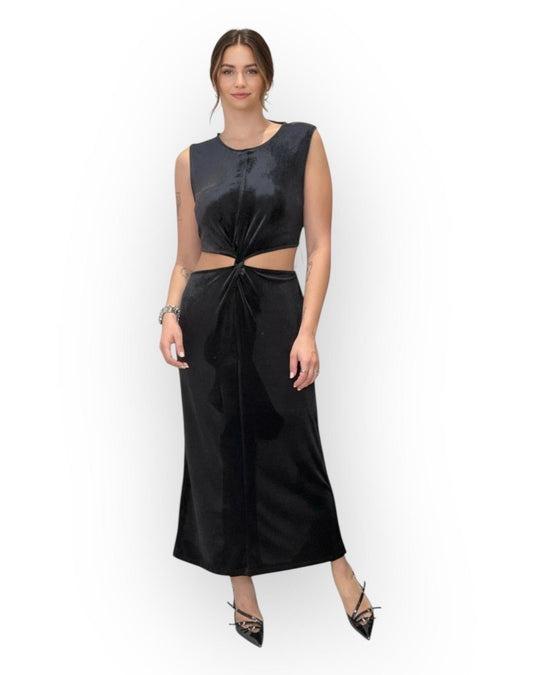 abito in velluto cut out TF2113 NERO VICOLO 