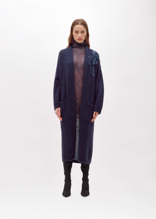 maxi cardigan in mohair RF5080MS037 93812 Blugirl 