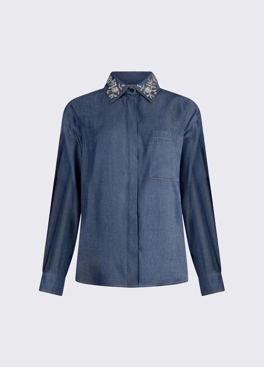 camicia con colletto removibile UA6274D4894 77000 LIU JO DENIM 